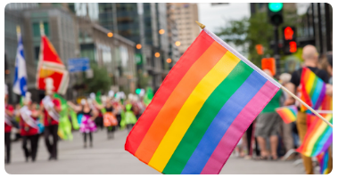 Rainbow flag at the Montreal Pride Parade